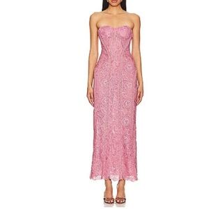 Revolve strapless dress in blush